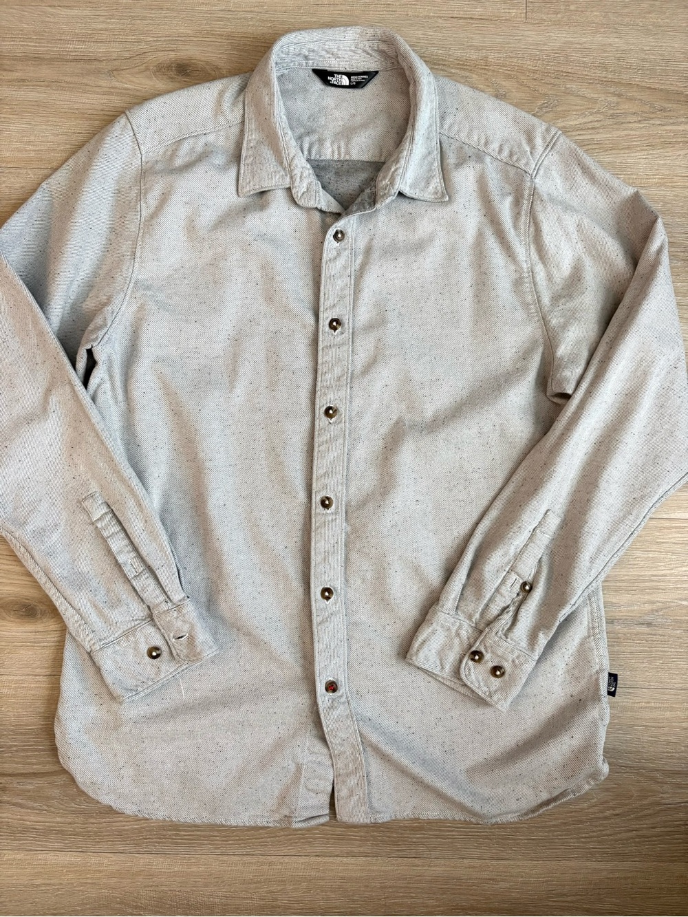 The North Face Speckled Light Gray Button-Down Shirt